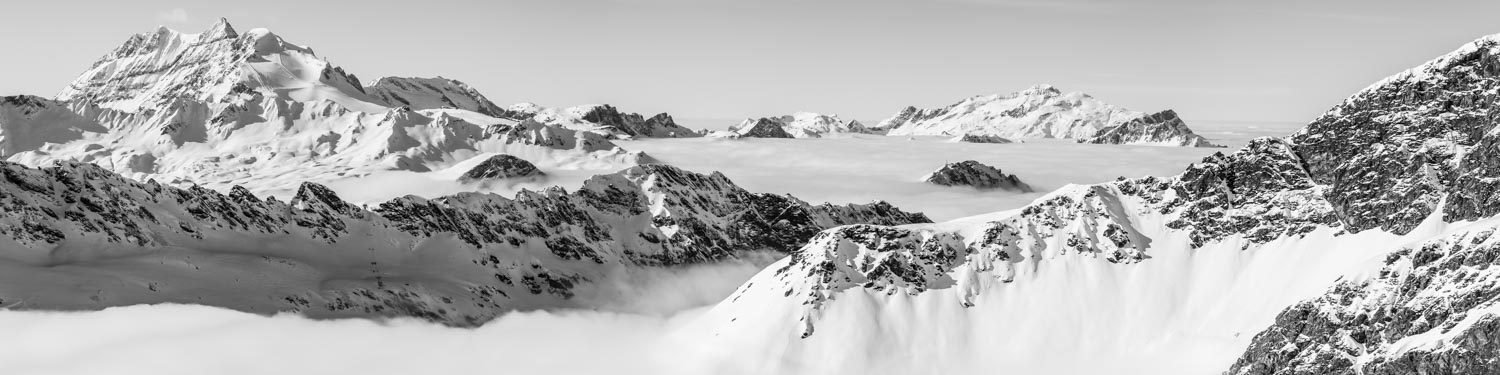 Panorama - Sea of Clouds over the Espace Killy - Val d'Isère - Tignes