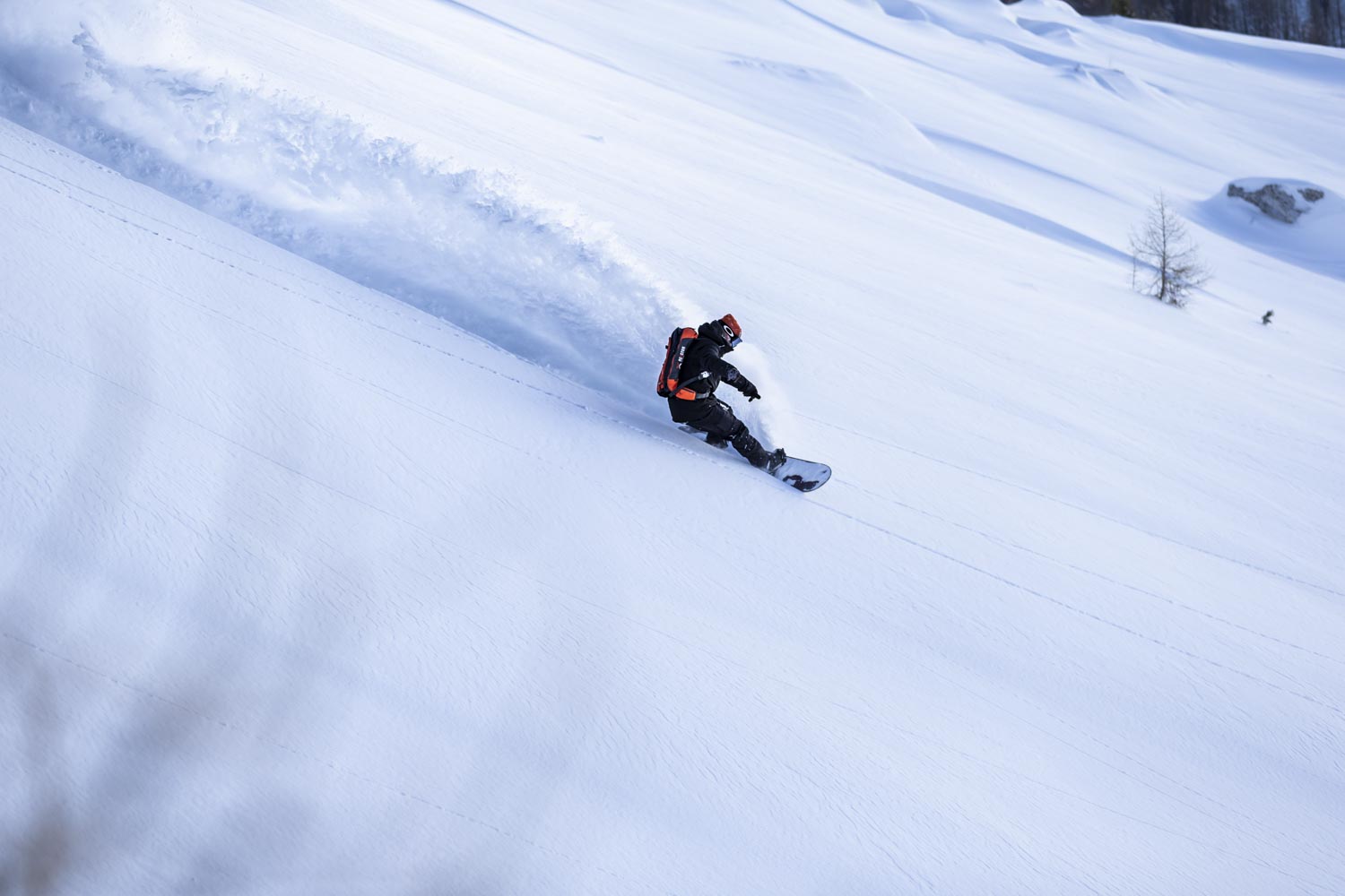 Clément Marque - Snowboard - Virage en Poudreuse - Val d'Isère